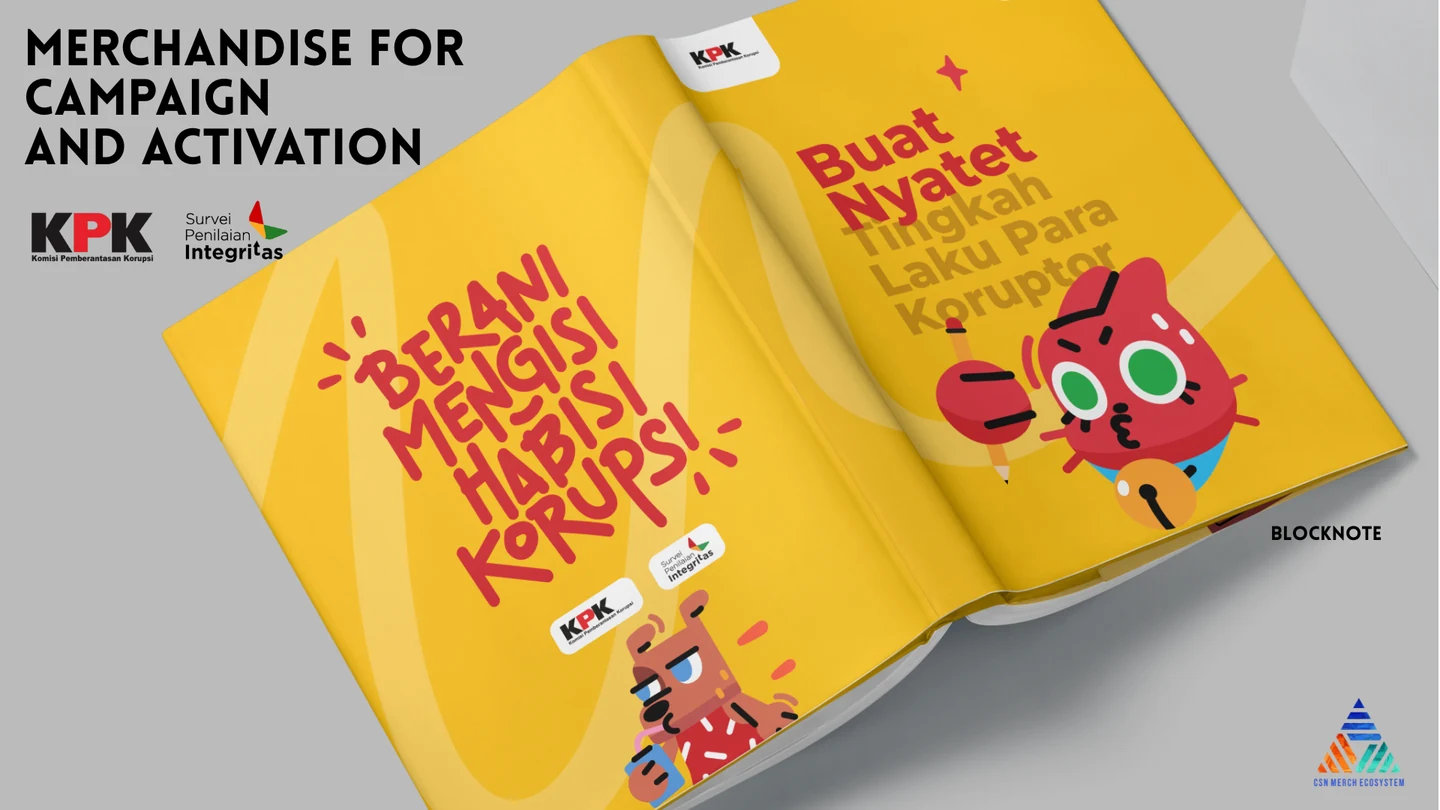 Campaign merchandise dengan ilustrasi warna-warni