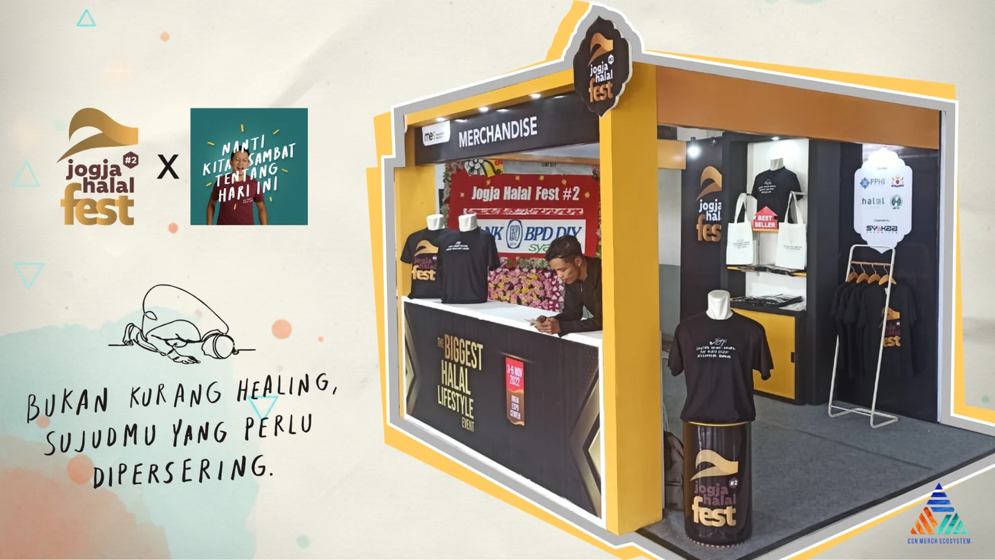 Official merchandise booth untuk event